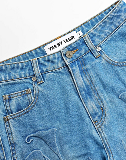 YES BY YESIR | Calla Lily Monroe Layered Jeans -VIANELLE.