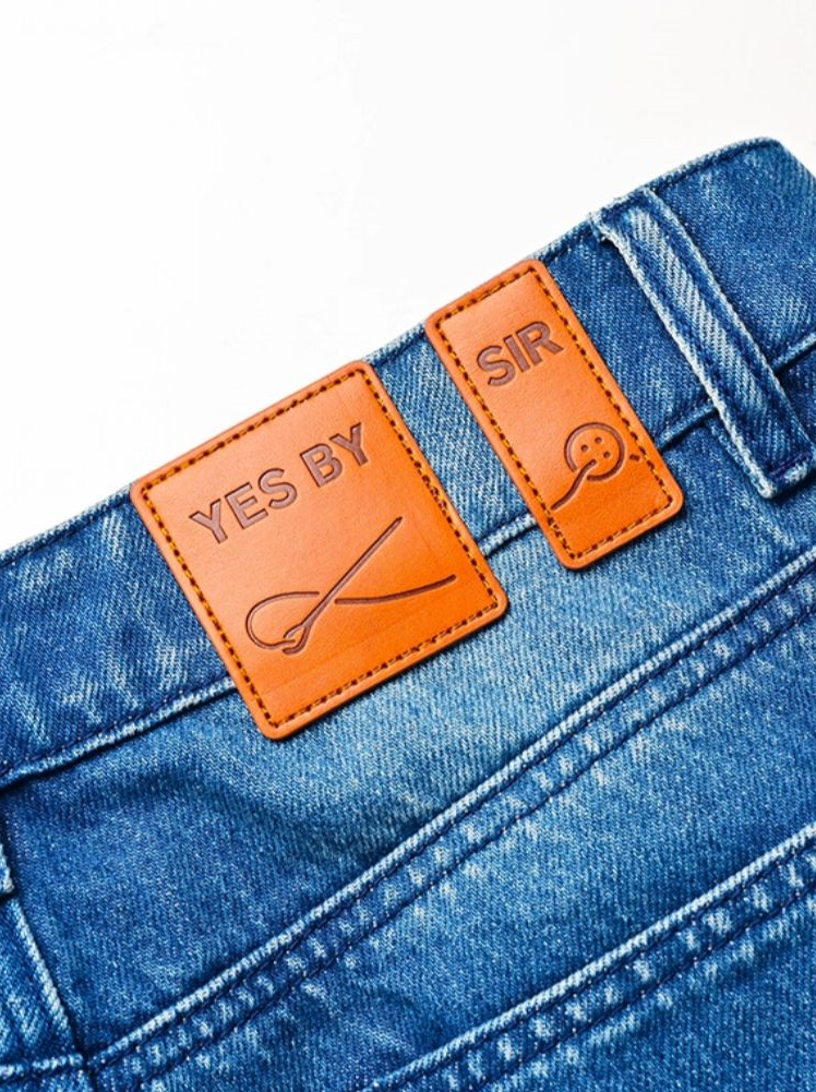 YES BY YESIR | Blue Flared Jean Pants -LIVARA.