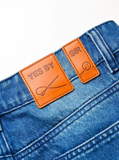 YES BY YESIR | Blue Flared Jean Pants -LIVARA.