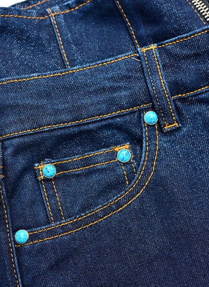 YES BY YESIR  double-waisted straight-leg jeans- ENOUGH.