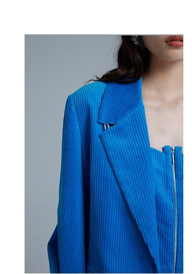 LEDIM W corduroy blue blazer jacket - Nella