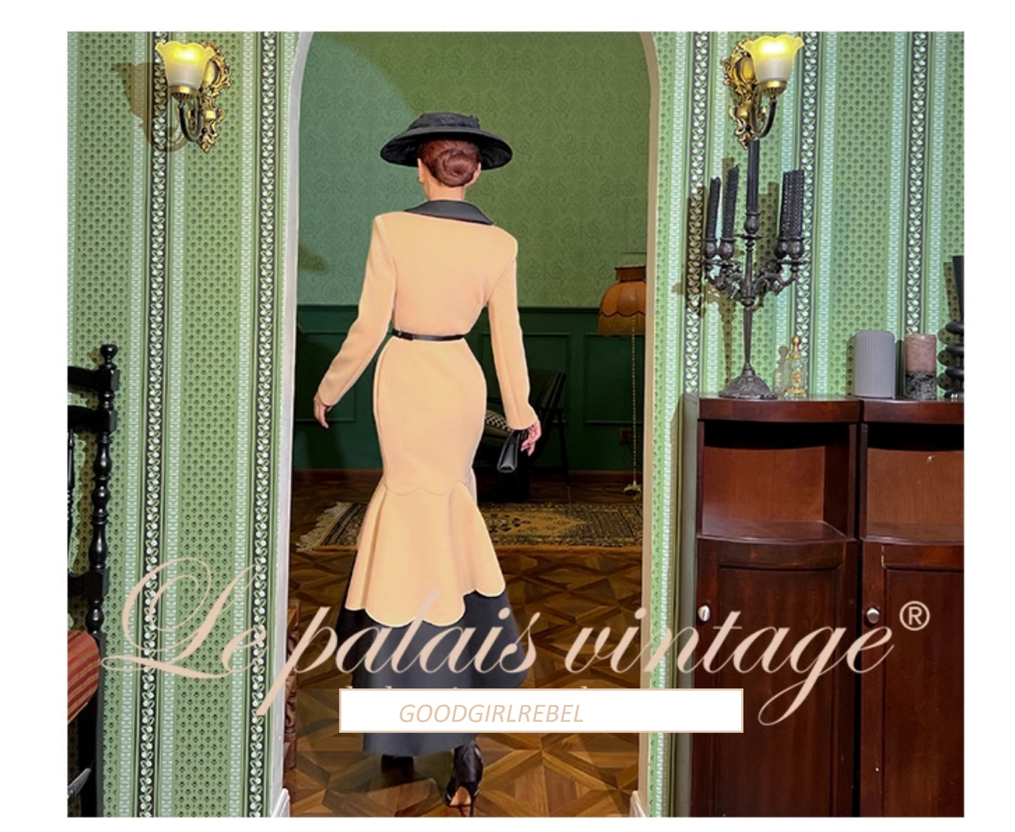 Le Palais Vintage Heavy Contrast Air Layer Fishtail Long coat - Tiramisu