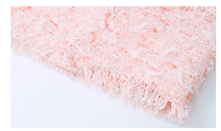 LEDIM W pastel pink spliced tweed short skirt - Lippi