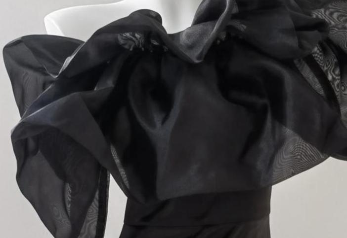 DOLLY Luxury Black Off Shoulder Slim Fit Short Ruffle Dinner Dress-MABEL