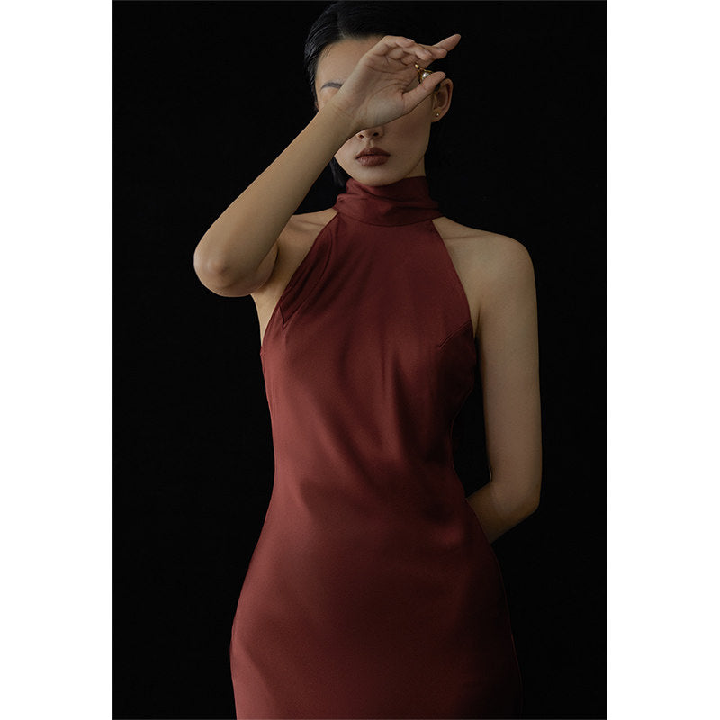 GOUDIN female wine-red high-end banquet dress-EVE.