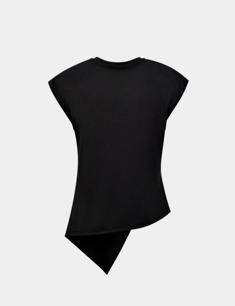 YES BY YESIR | Deconstructed Embroidered Asymmetric Top  -MAELINA.