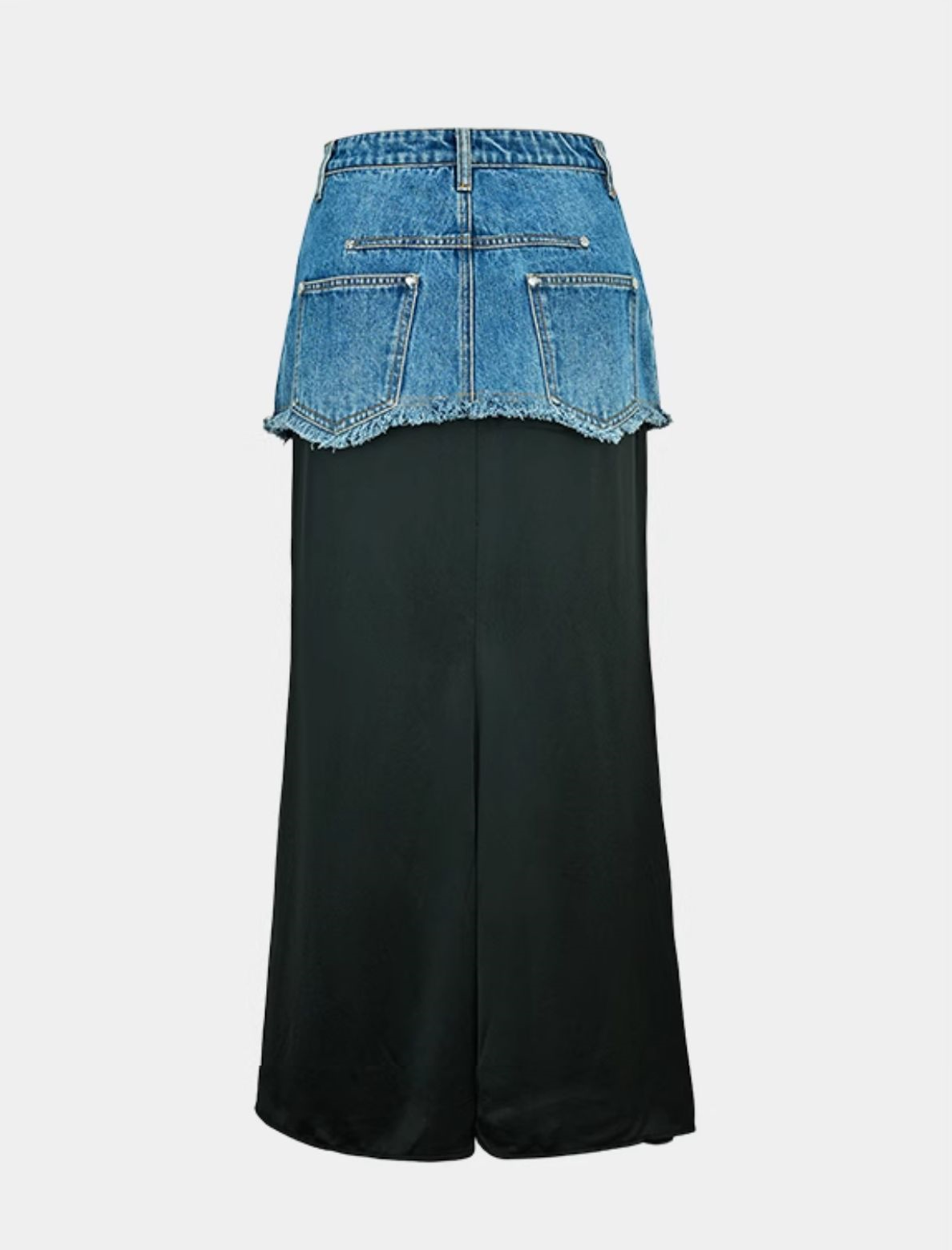 YES BY YESIR | Patchwork Denim Skirt -LUMENIA.