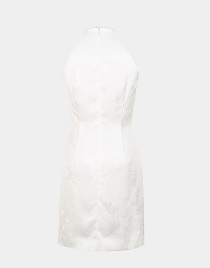 YES BY YESIR | Silk Cheongsam-Inspired Halterneck Dress - XIUMEI.