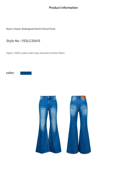 YES BY YESIR | Blue Flared Jean Pants -LIVARA.