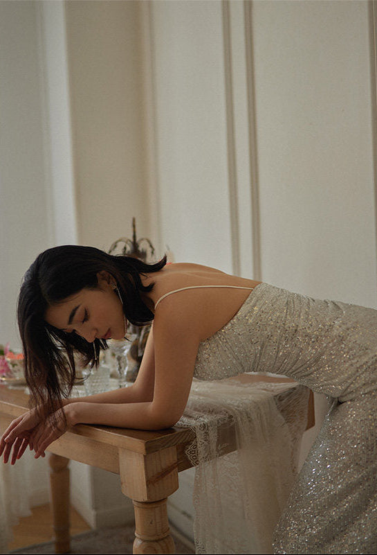 GOUDIN long banquet light luxury evening dress-LIKKY.