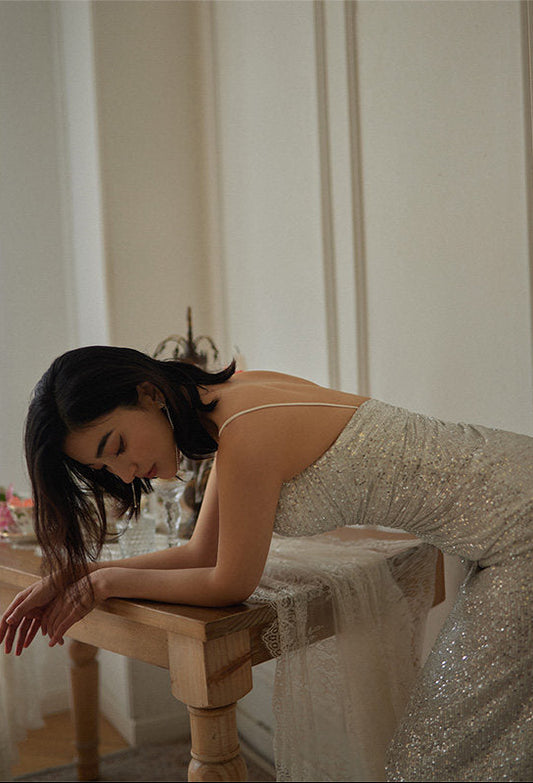 GOUDIN long banquet light luxury evening dress-LIKKY.