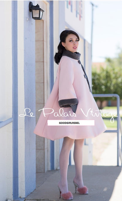 Le palais vintage 60s modern mink fur chunky silhouette coat - Fain