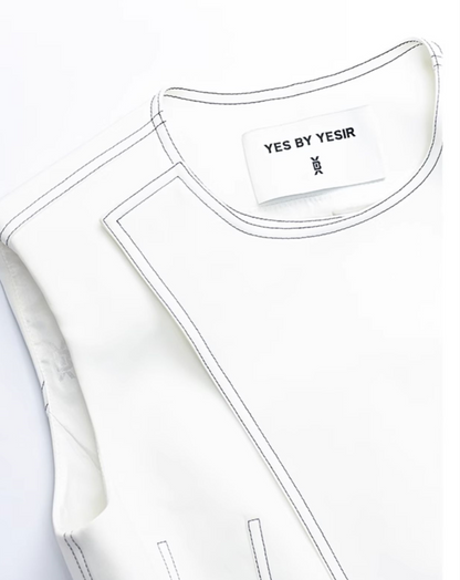YES BY YESIR | Topstitched Denim Vest and Pant Suit Set - CYANNE.