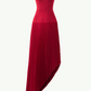 Spaghetti Strap Asymmetric Pleated Dress and Stone Embellished Cape
