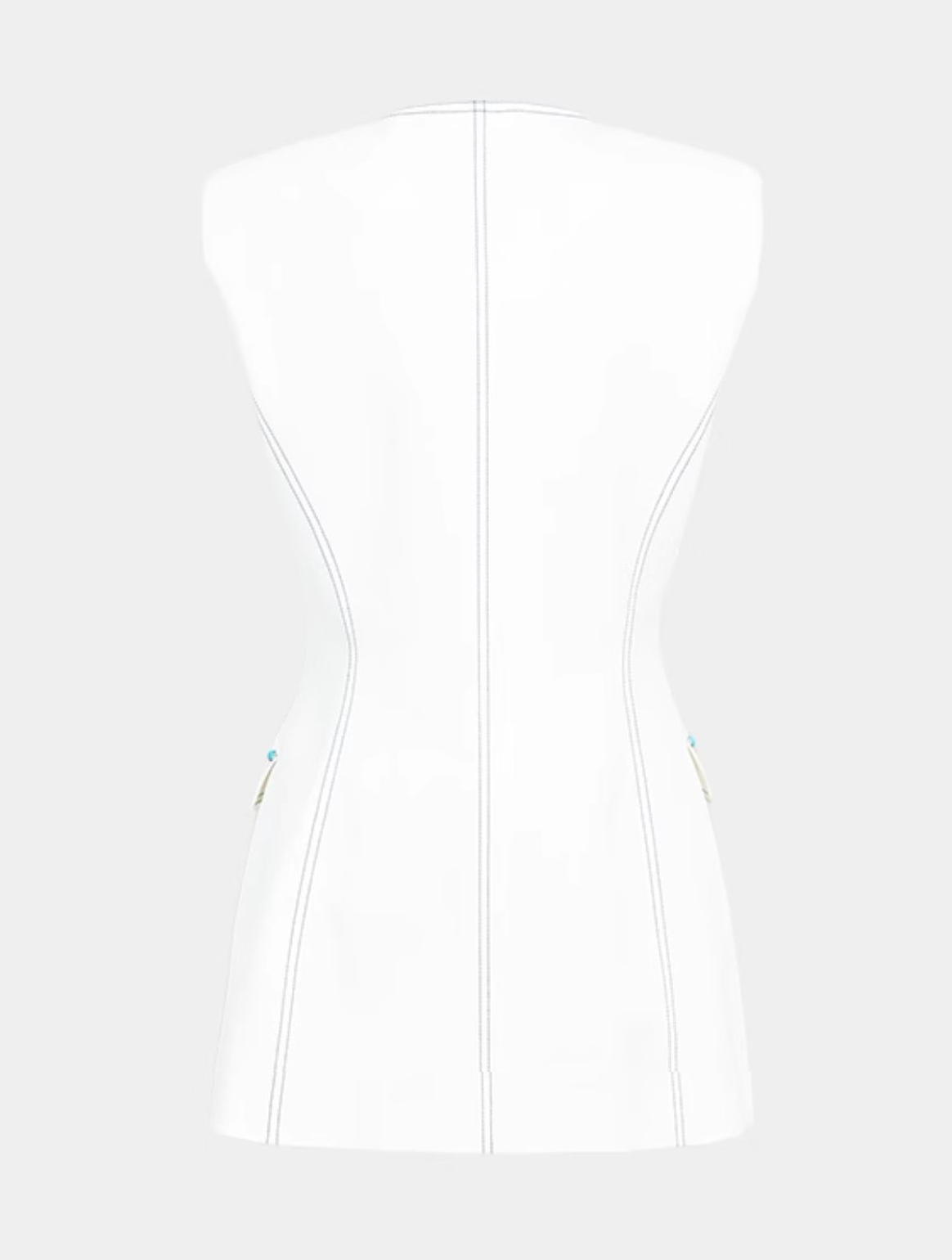 YES BY YESIR | Topstitched Denim Vest and Pant Suit Set - CYANNE.