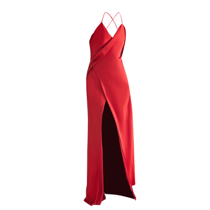 GOUDIN Evening satin high-end luxury light dress-NORA.