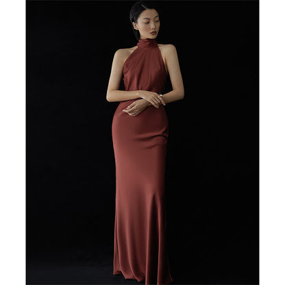 GOUDIN female wine-red high-end banquet dress-EVE.