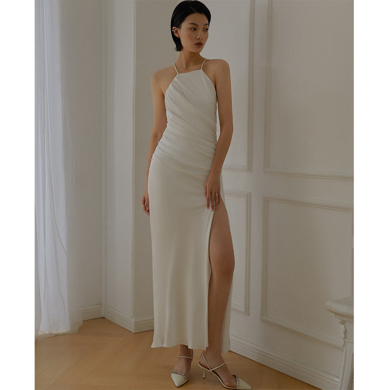 GOUDIN light luxury banquet evening high-end light dress-OLIVE.