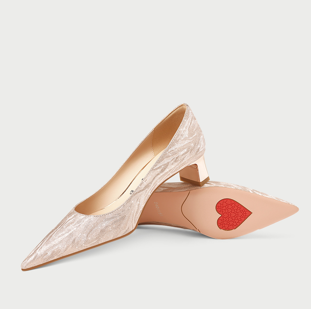 PJJUU Classy hexiu champagne high heels -TDH.
