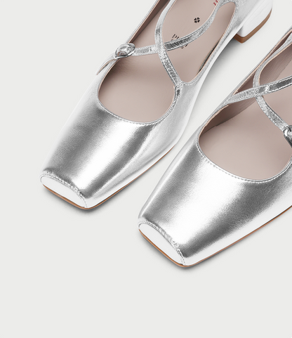 PJJUU French Mary Jane Square Toe Low Thick Heels  - SEDAT.