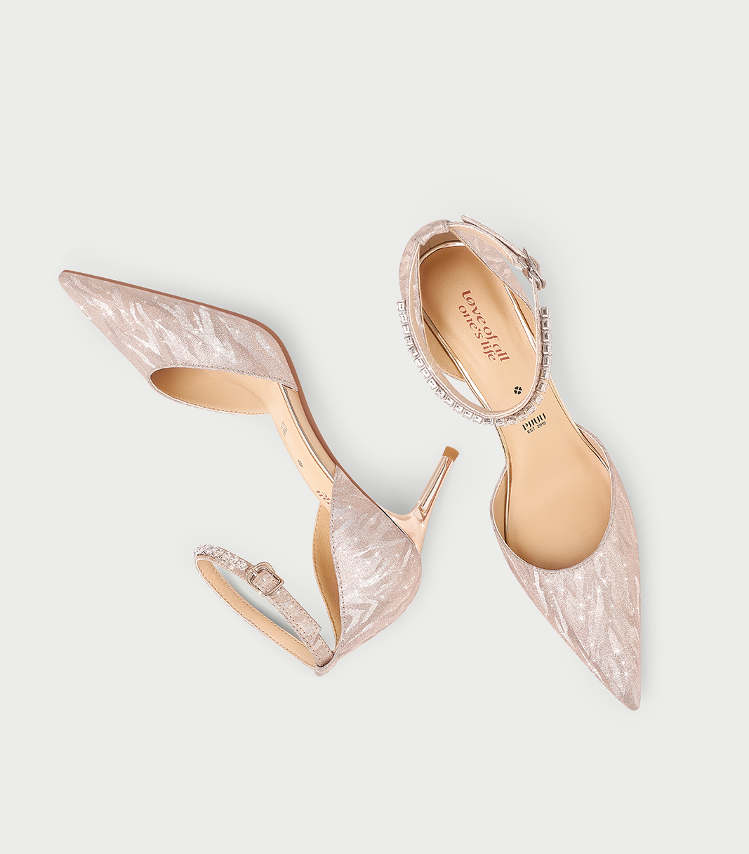 PJJUU beautiful pointed toe ankle strap high heeled shoes - LUKE.