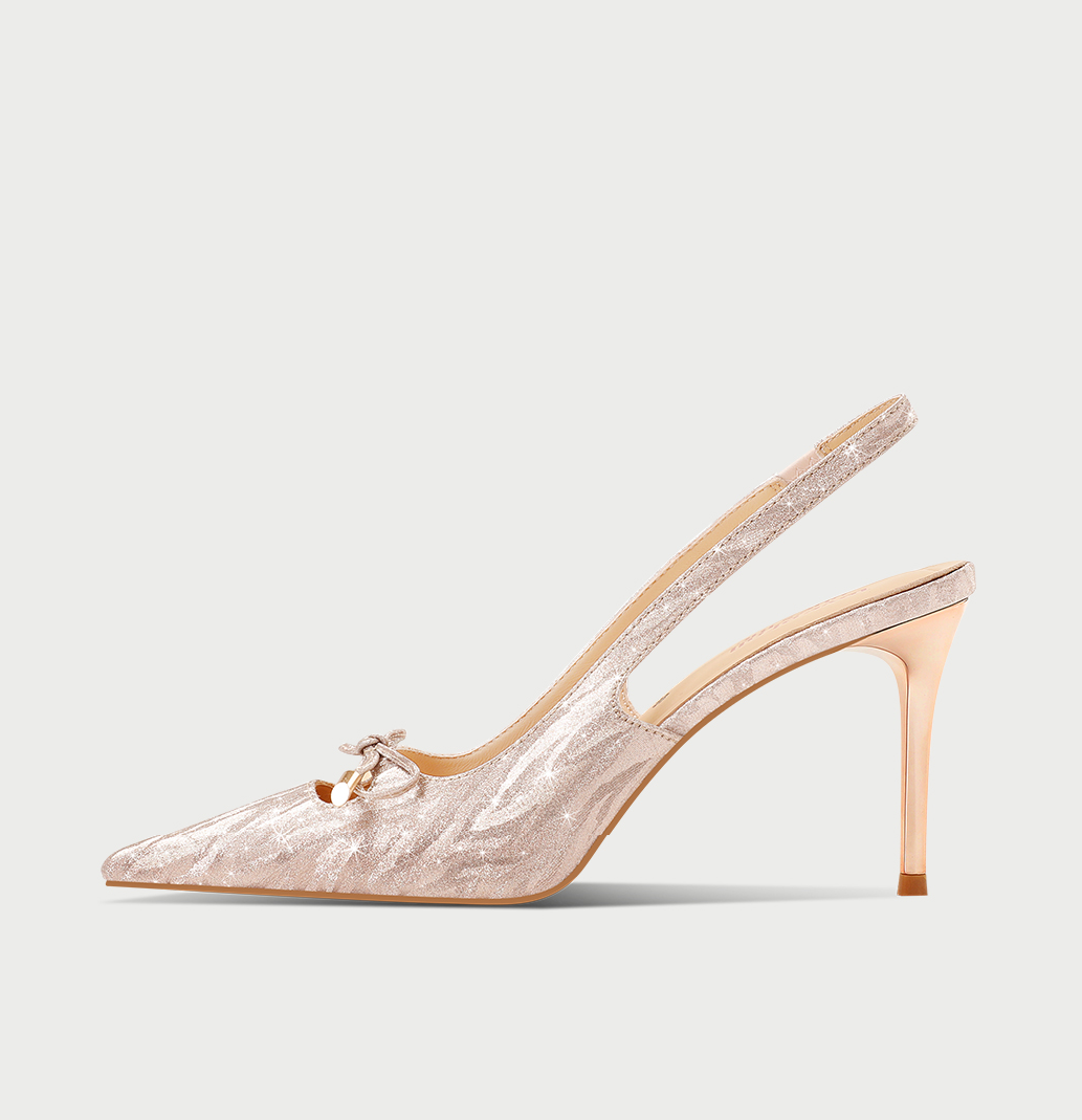 PJJUU Hexiu champagne wedding shoes - ECHO.