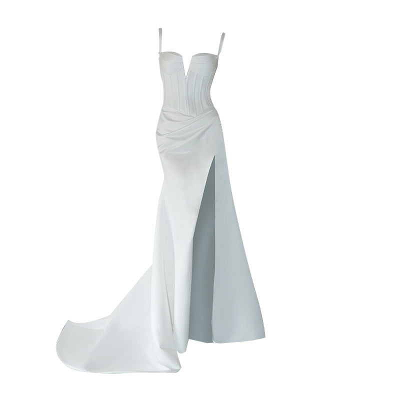 GOUDIN white design light luxury evening fairy travel dress-SEMS.
