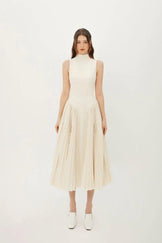 Amira Knitted Short Dress Beige main image 1