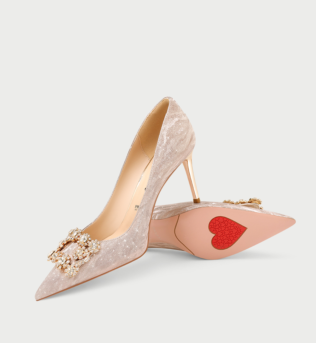 PJJUU Hexiu Champagne Colored High Heels - AJAX.
