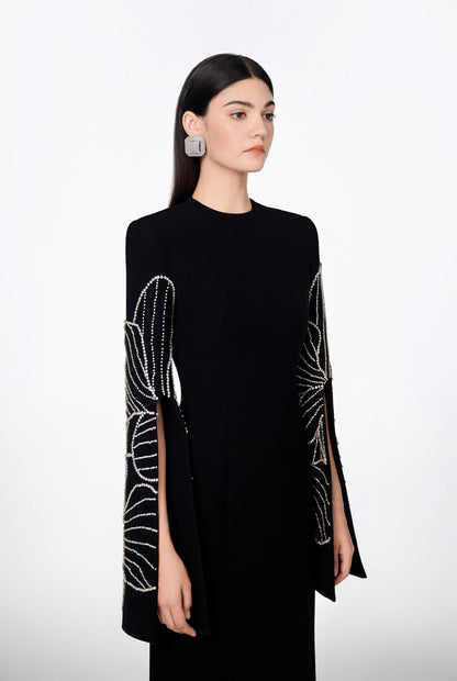 Slit-Sleeve Bodycon Midi Dress