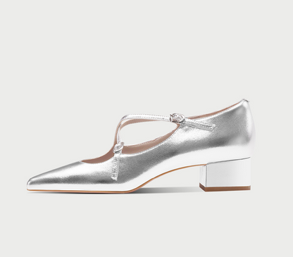 PJJUU French Mary Jane Square Toe Low Thick Heels  - SEDAT.