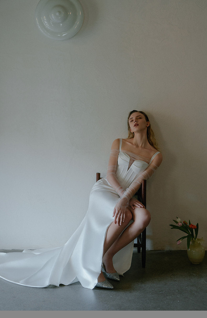 GOUDIN white design light luxury evening fairy travel dress-SEMS.