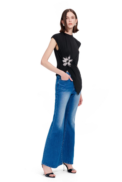 YES BY YESIR | Hollow Embroidered long short Dress and top set -ELIORA.