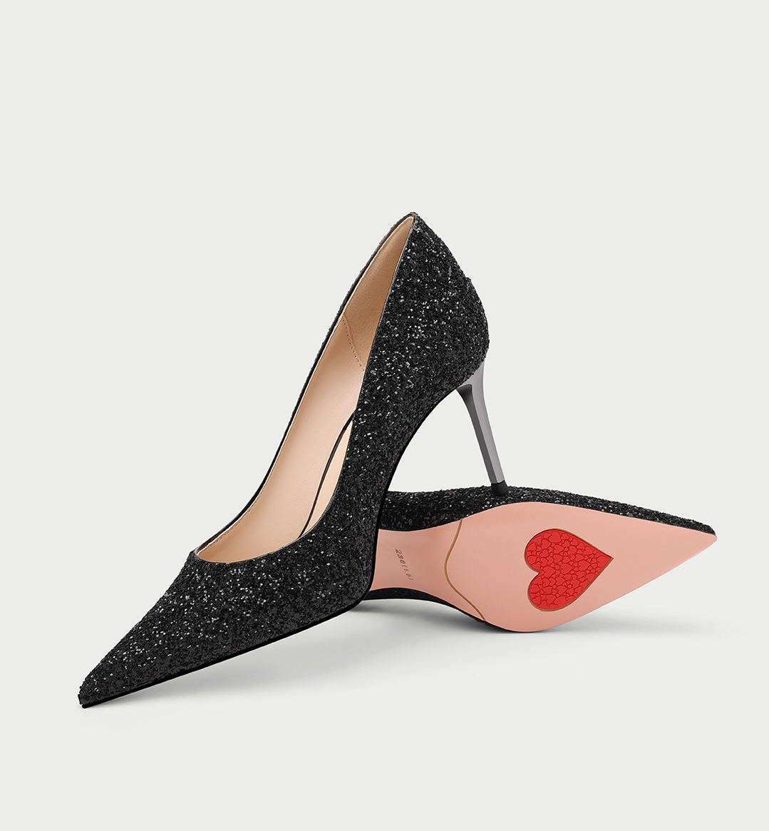 PJJUU black pointed toe high heels - ZEDO.