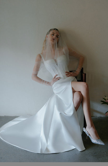 GOUDIN white design light luxury evening fairy travel dress-SEMS.
