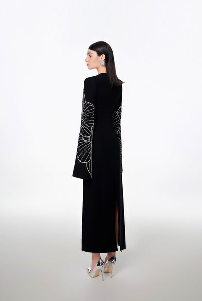 Slit-Sleeve Bodycon Midi Dress