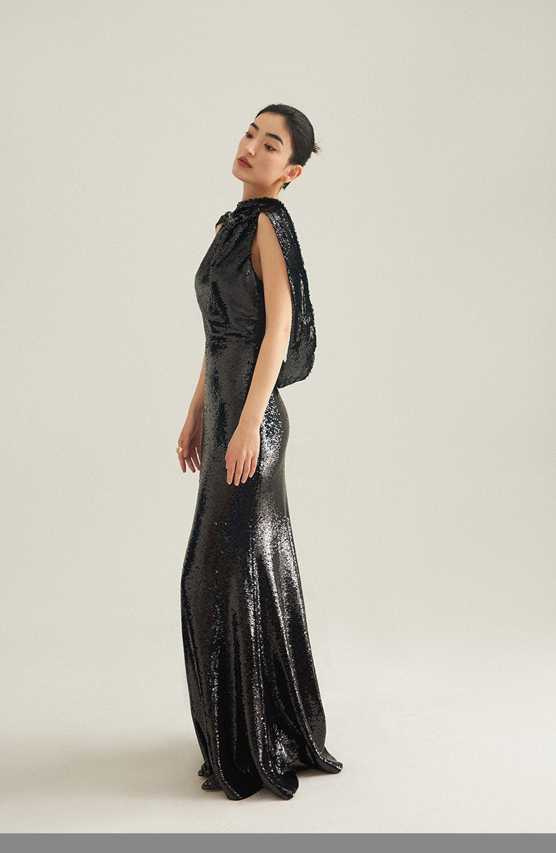 GOUDIN Evening banquet party sexy backless dress-REM.