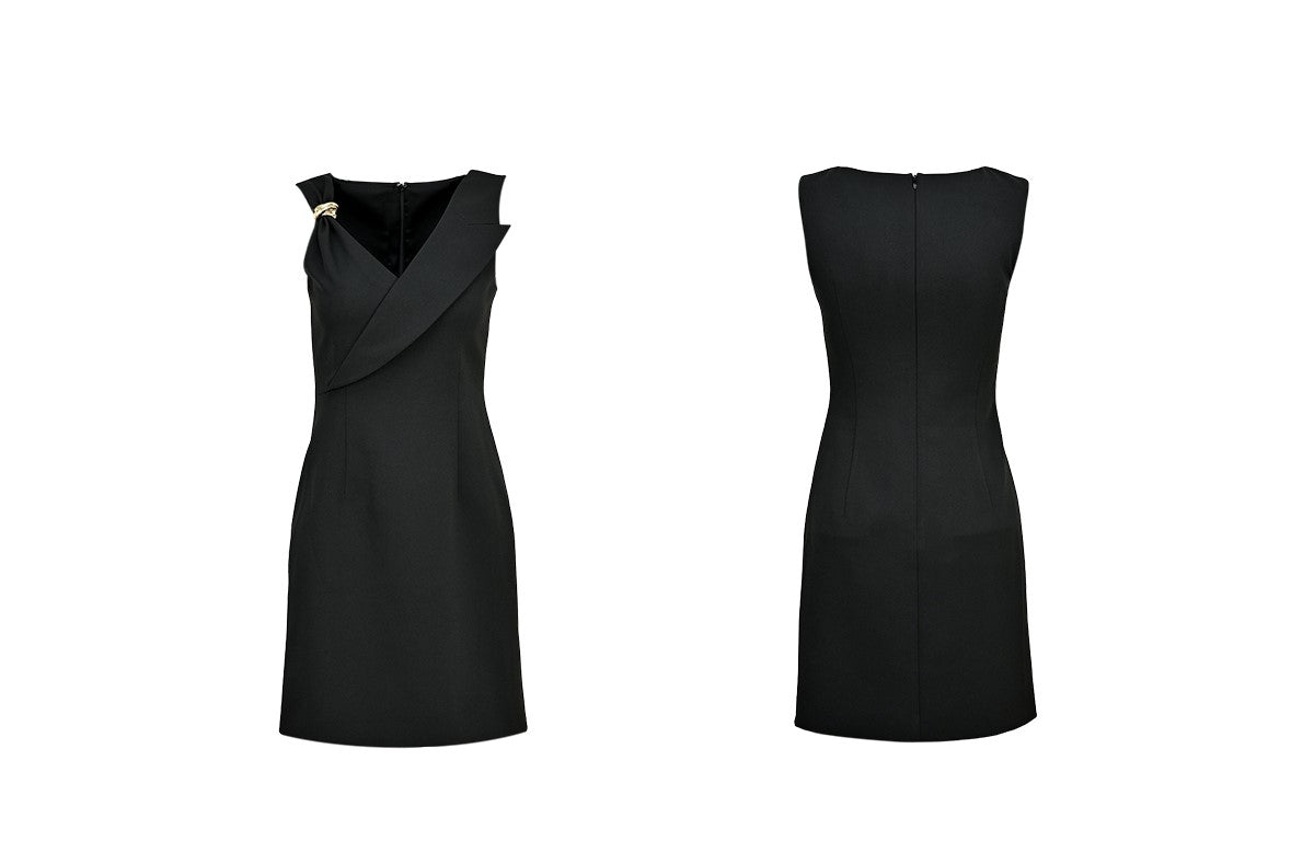 YES BY YESIR Deconstructed sleeveless V-neck midi dress - ELOHIM.