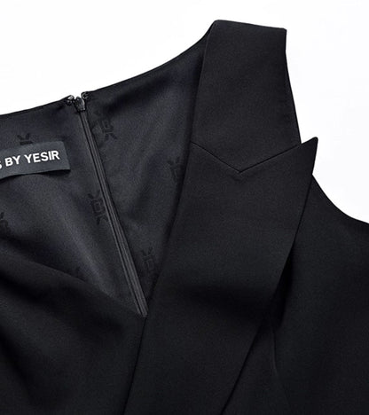 YES BY YESIR Deconstructed sleeveless V-neck midi dress - ELOHIM.