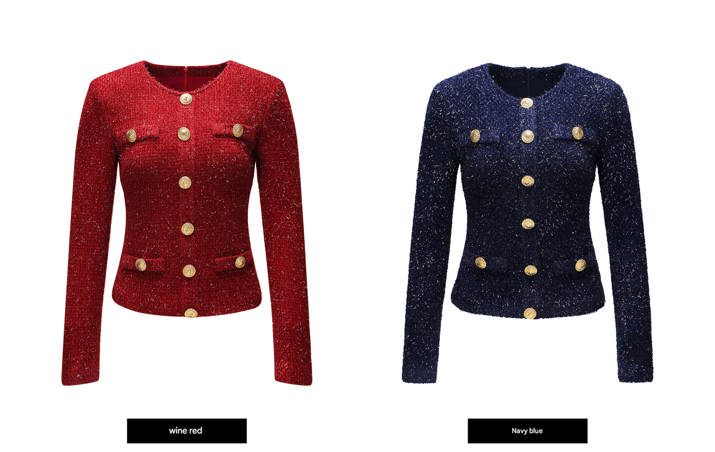 WANGXO |Wool Yarn Weave Waist Cropped Jacket- RAYA.