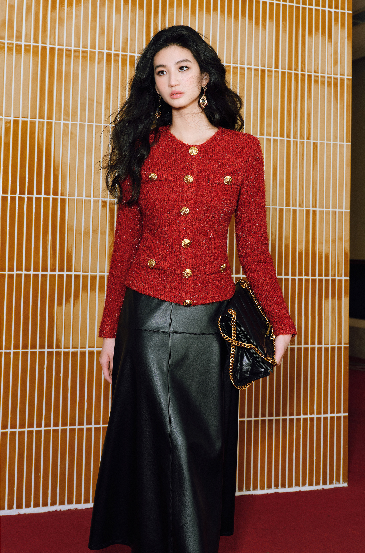 WANGXO |Wool Yarn Weave Waist Cropped Jacket- RAYA.