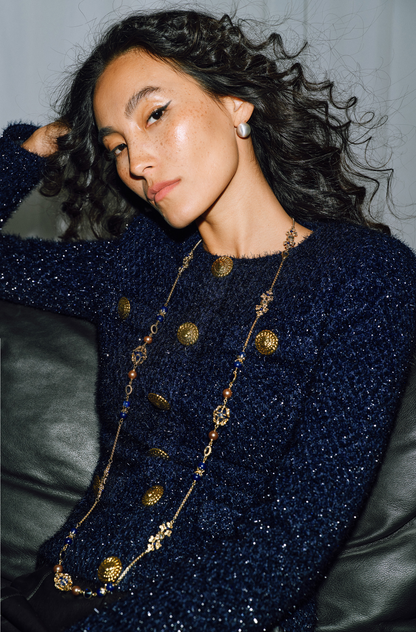 WANGXO |Wool Yarn Weave Waist Cropped Jacket- RAYA.