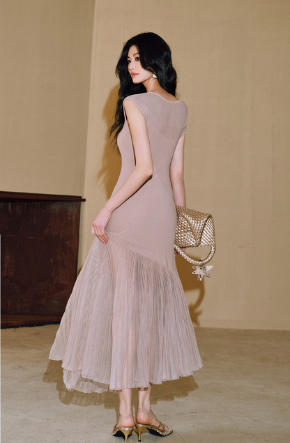 WANGXO | Custom-Woven Silk Organza Panel Sheer Umbrella Hem Dress -YUNI.