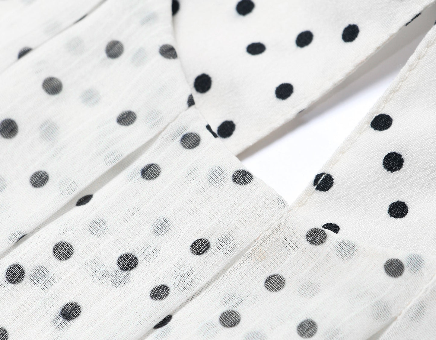 WANGXO Chiffon Blouse with Custom Velvet Polka Dot Print - MAEVE.