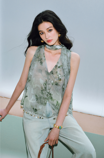 WANGXO Fleur Couture Loose Sleeveless Top - CERIS.