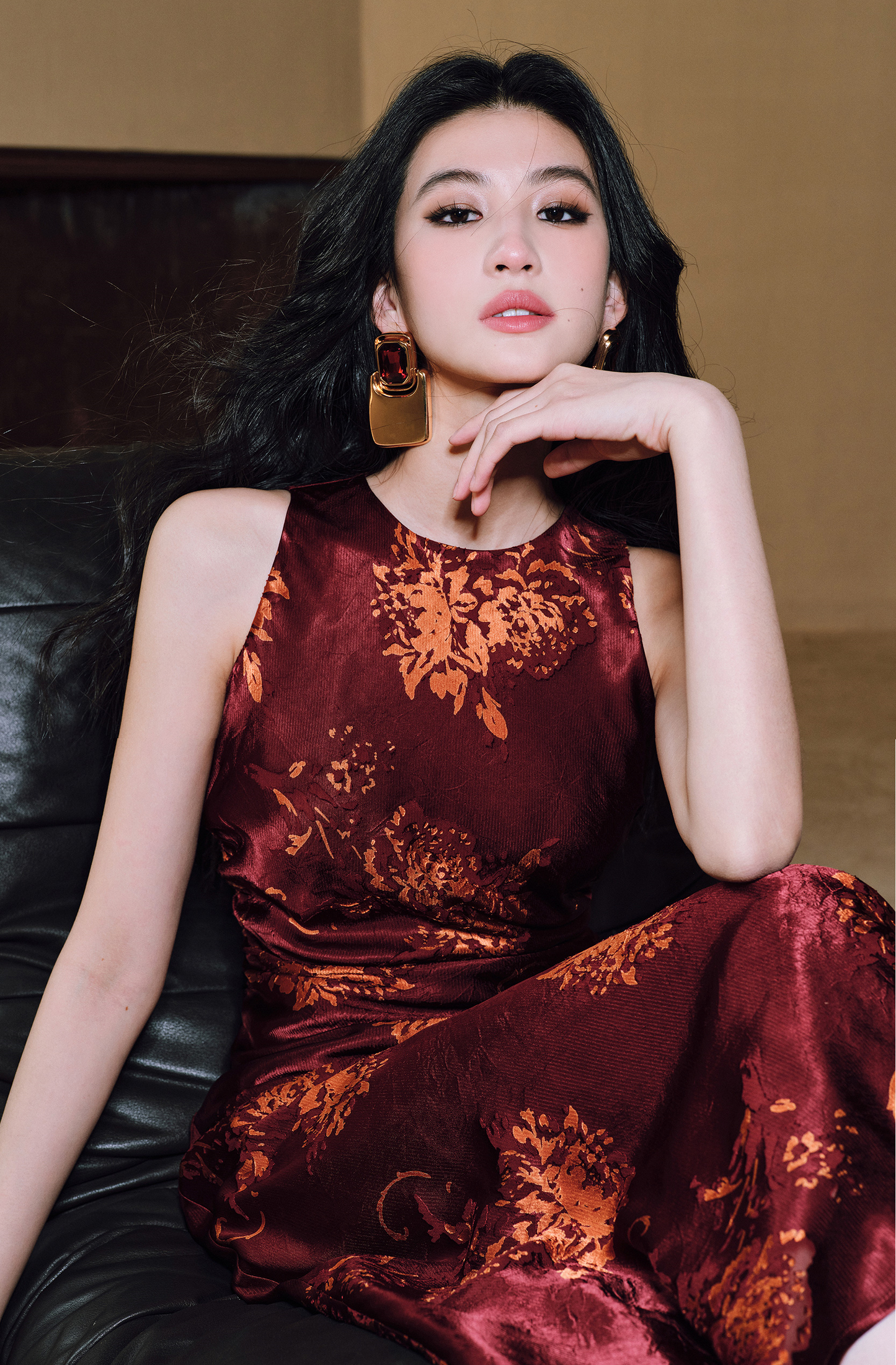 WANGXO | Mercerized Touch Silk  Sleeveless Maxi A-Hem Dress -SYRA.