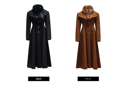 WANGXO | Luxury Alpaca Wool & Rabbit Hair Blend Long Coat -MIRA.