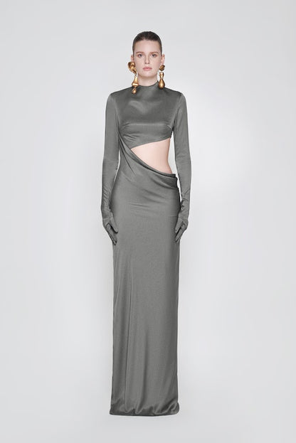 Tonyy Luxury elegant cut out  gloved  evening dress - Inner Shadow