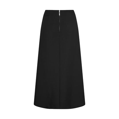 Tonyy Black ruched midid irregular skirt - Middle Skirt
