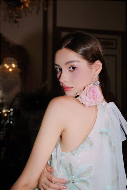Wardrobes by Chen Luxury Crystal Diamond Dinner Party Earrings-Butter